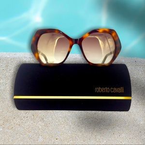 Roberto Cavalli Sunglasses Square Tortoise Sunglasses